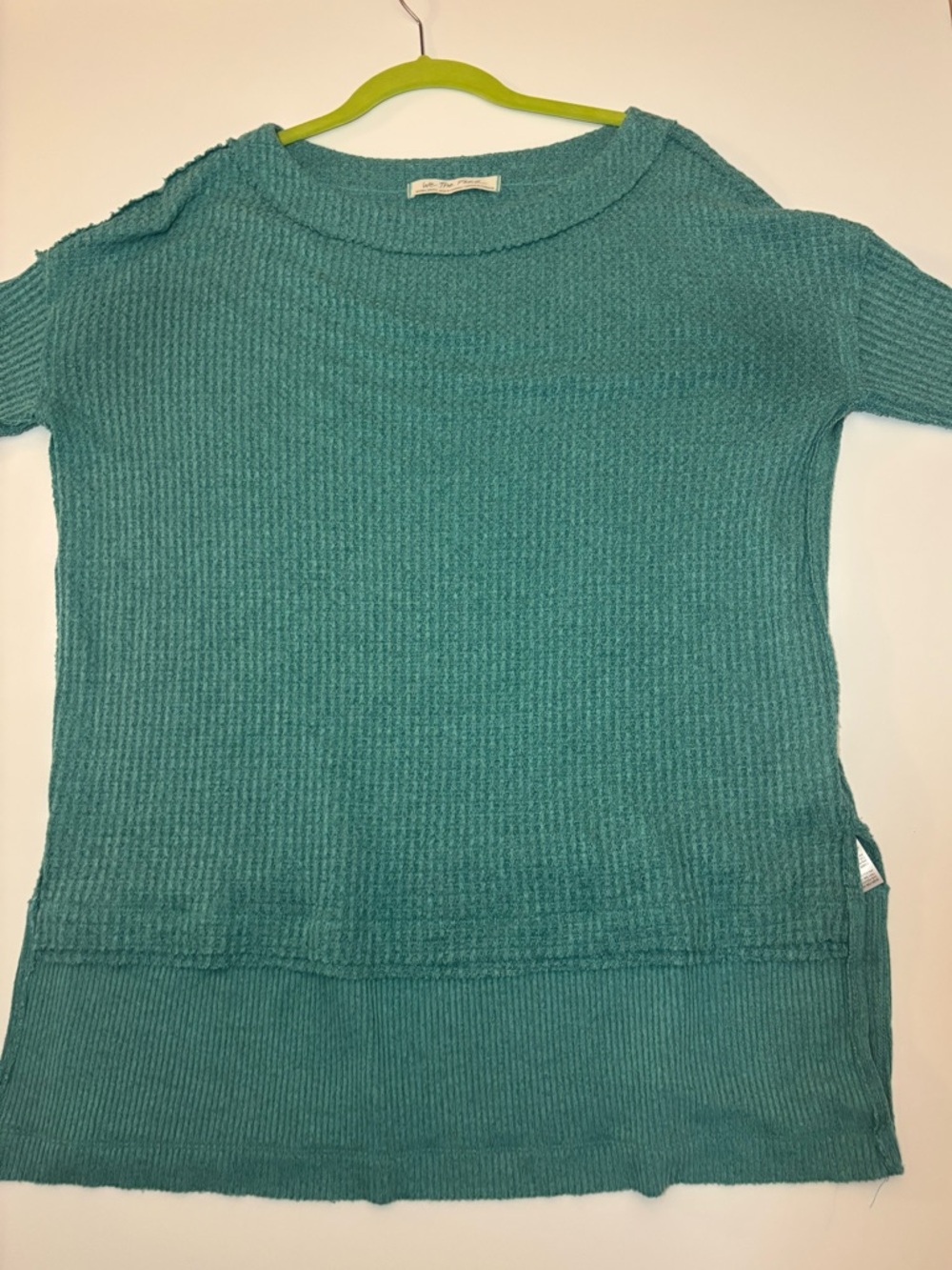 We The Free teal waffle-knit top